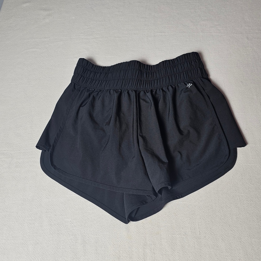 DSG Womens Black Running Shorts Smocked Waistband Size Small Athletic Gym
